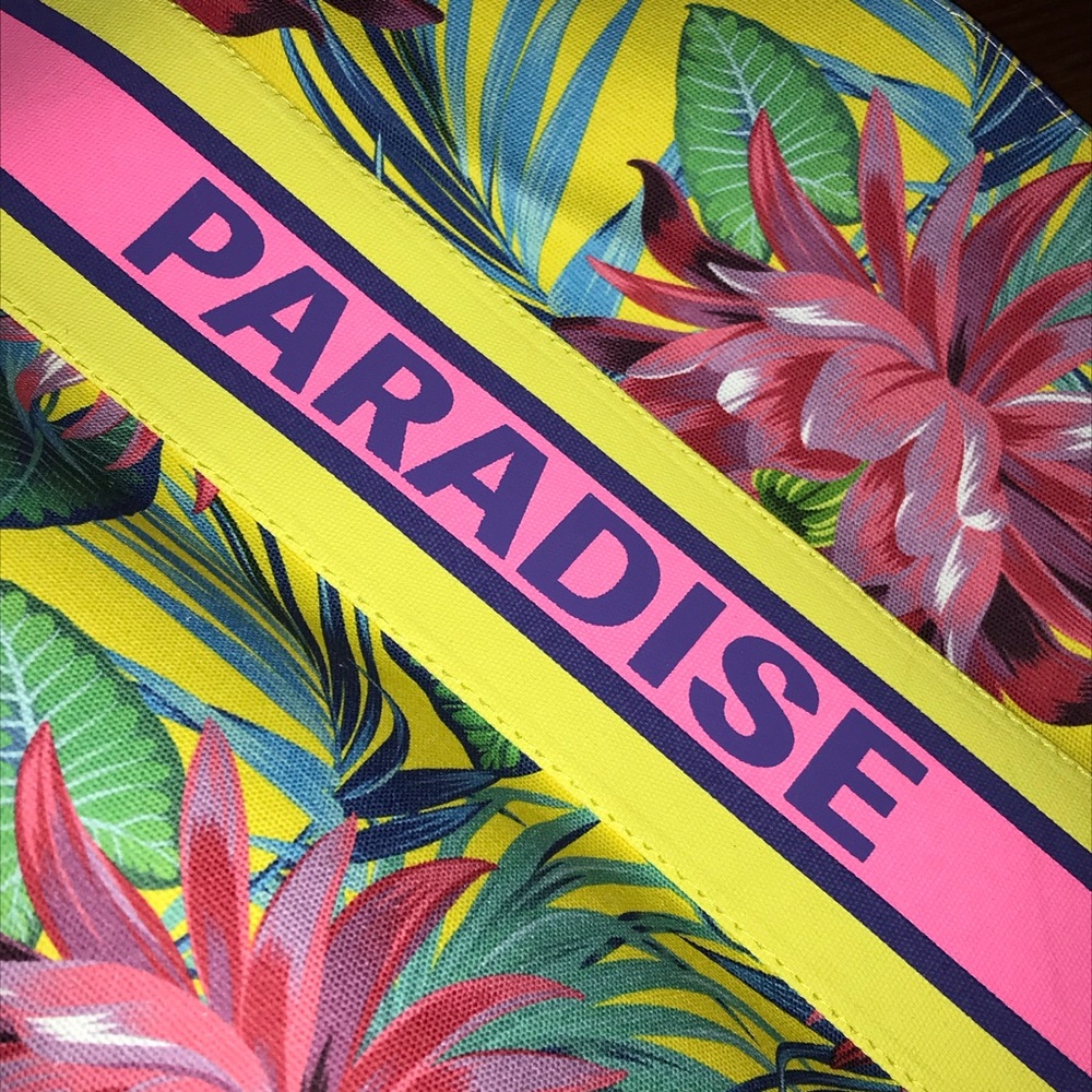 Twig & Arrow Canvas "Paradise" Large Summer Printed Tote NWT - Picture 4 of 7